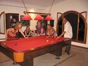playing pool at the guest house