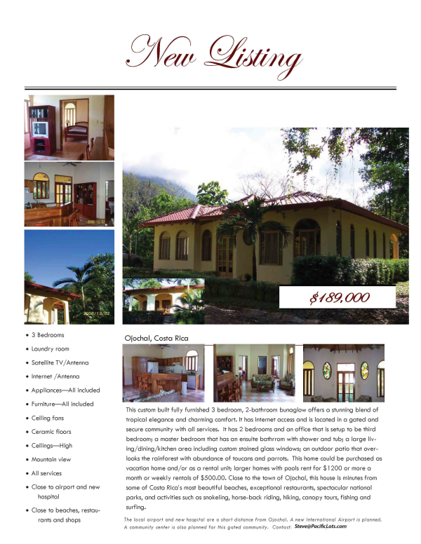 Photo Sheet 3 bedroom listing