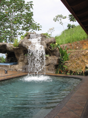 custom pool with waterfall
